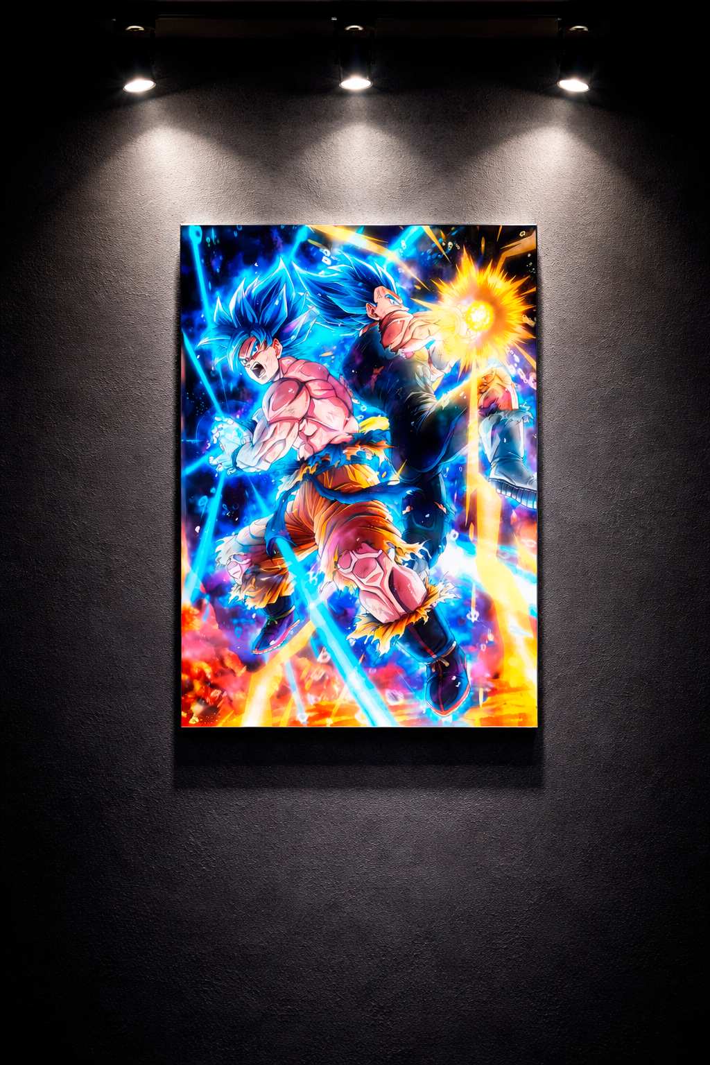 Cuadro decorativo goku vegeta metal aluminio canarias