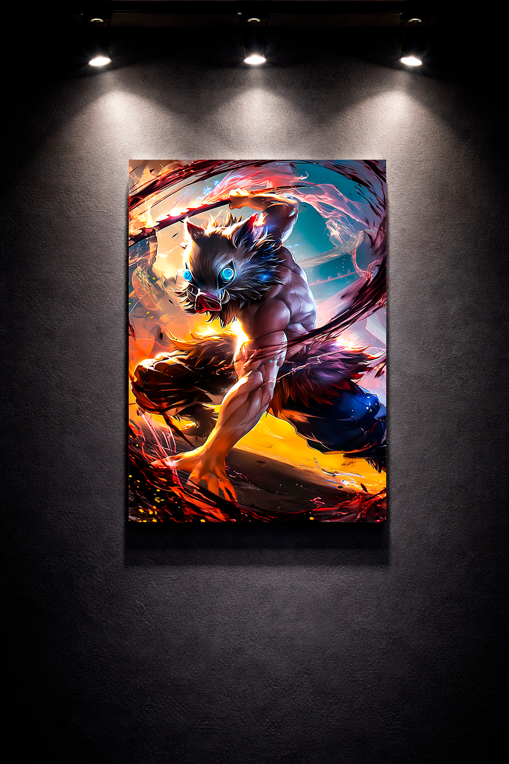 Cuadro metalico inosuke hashibira demon slayer decoracion pared canarias